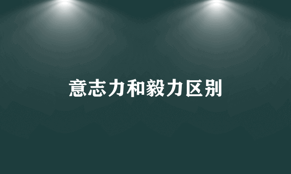 意志力和毅力区别