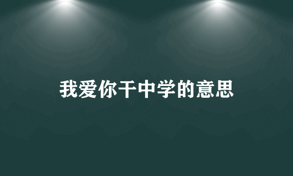 我爱你干中学的意思
