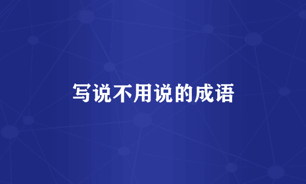 写说不用说的成语