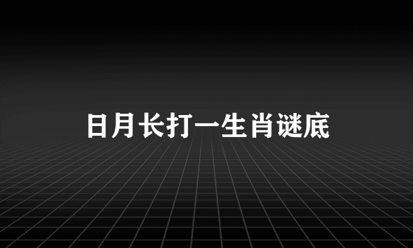 日月长打一生肖谜底