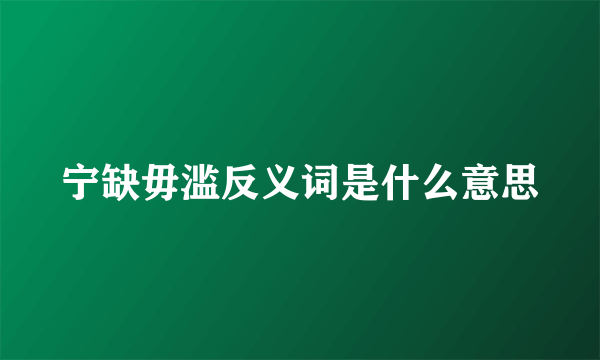 宁缺毋滥反义词是什么意思
