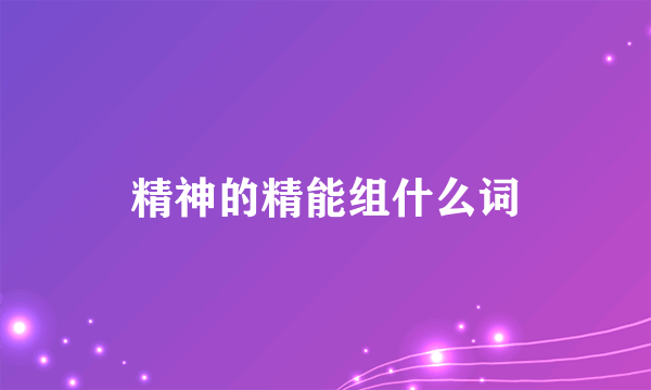 精神的精能组什么词