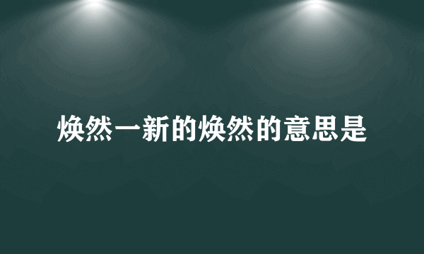 焕然一新的焕然的意思是