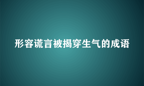 形容谎言被揭穿生气的成语