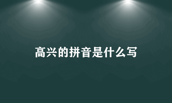 高兴的拼音是什么写