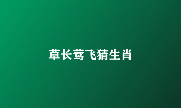 草长莺飞猜生肖