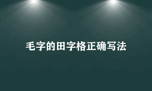 毛字的田字格正确写法