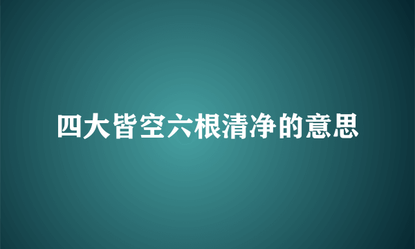 四大皆空六根清净的意思