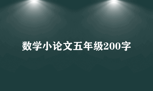 数学小论文五年级200字