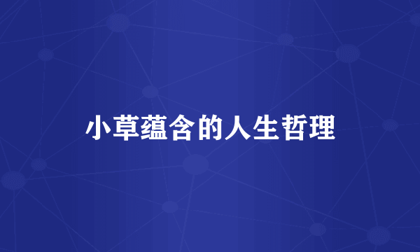 小草蕴含的人生哲理