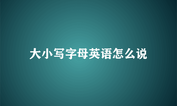 大小写字母英语怎么说