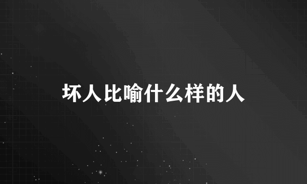 坏人比喻什么样的人