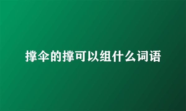 撑伞的撑可以组什么词语