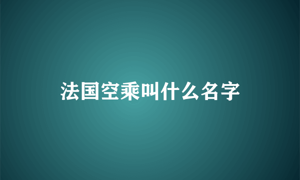 法国空乘叫什么名字