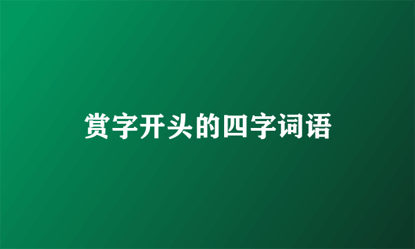 赏字开头的四字词语