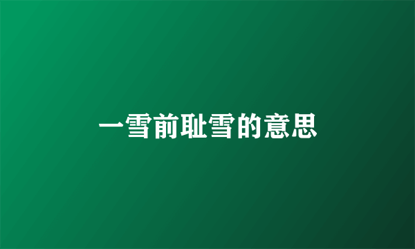 一雪前耻雪的意思