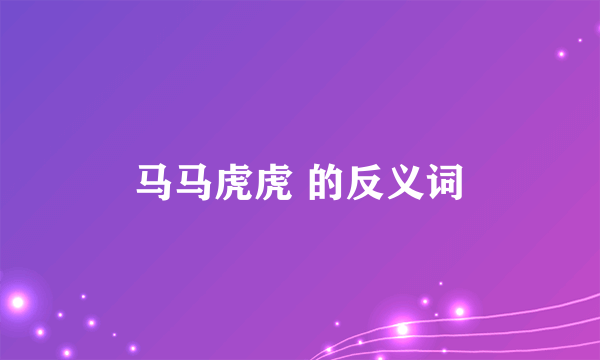 马马虎虎 的反义词