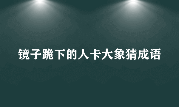 镜子跪下的人卡大象猜成语