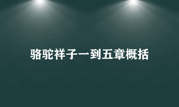 骆驼祥子一到五章概括