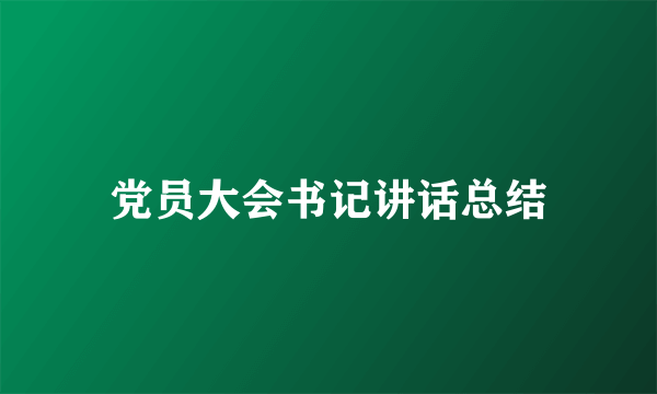 党员大会书记讲话总结