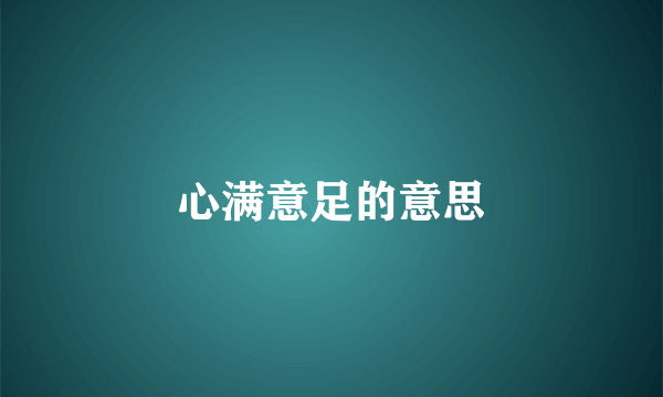 心满意足的意思