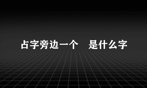 占字旁边一个乚是什么字