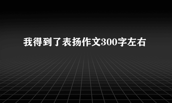 我得到了表扬作文300字左右