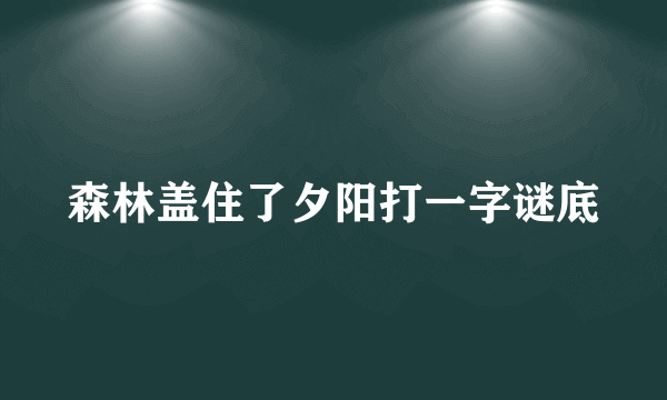 森林盖住了夕阳打一字谜底