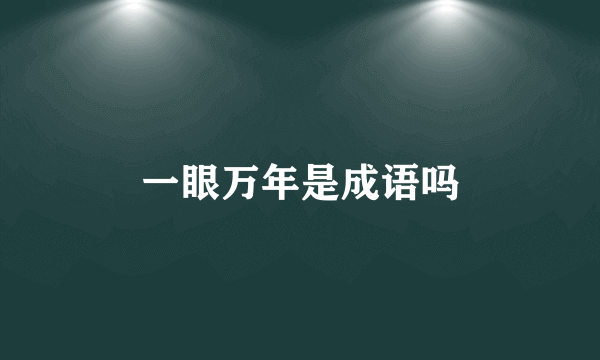 一眼万年是成语吗