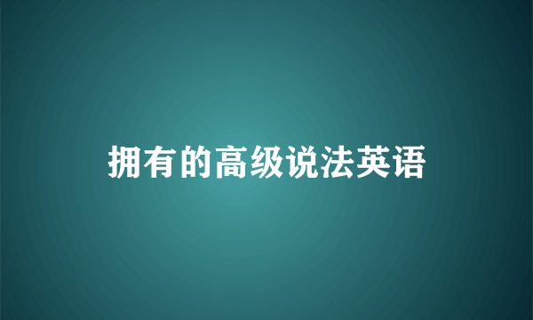 拥有的高级说法英语