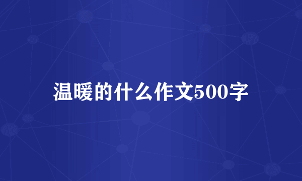 温暖的什么作文500字