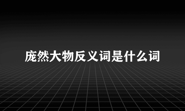 庞然大物反义词是什么词