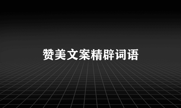 赞美文案精辟词语