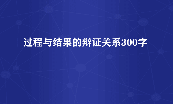 过程与结果的辩证关系300字