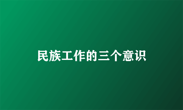 民族工作的三个意识
