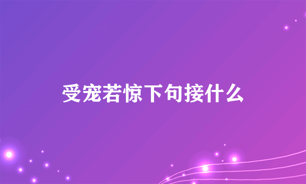 受宠若惊下句接什么