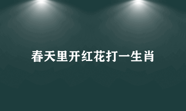 春天里开红花打一生肖