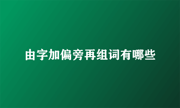 由字加偏旁再组词有哪些