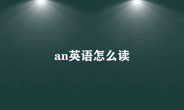 an英语怎么读