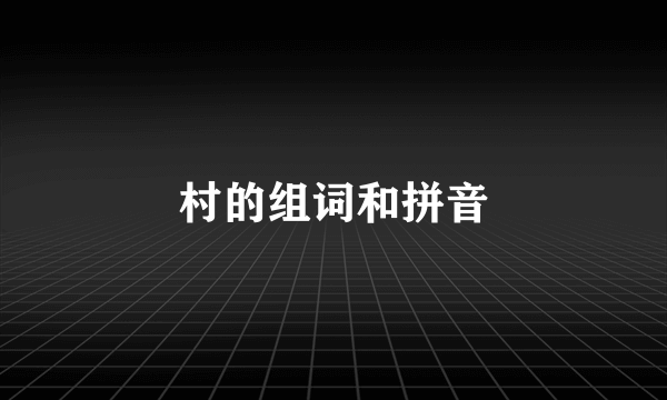 村的组词和拼音