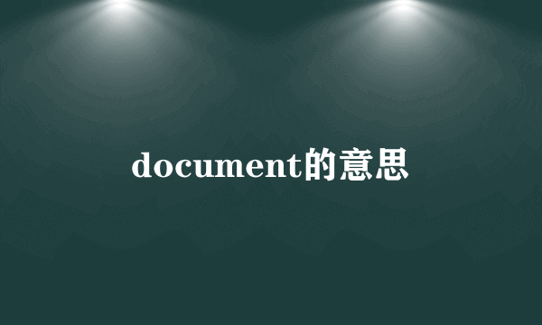 document的意思