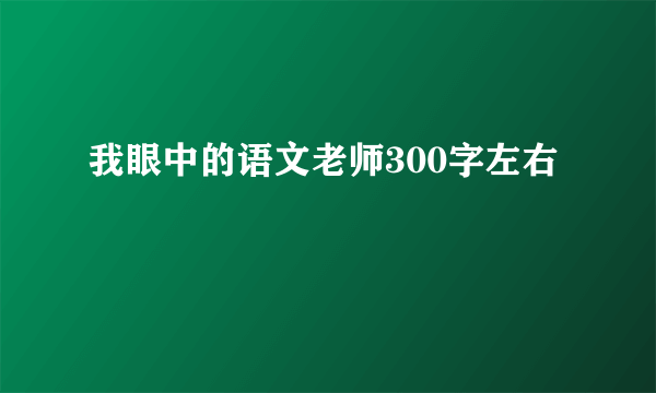 我眼中的语文老师300字左右