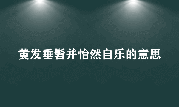 黄发垂髫并怡然自乐的意思