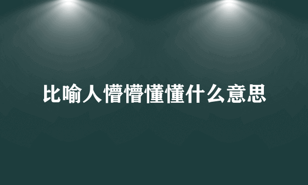 比喻人懵懵懂懂什么意思