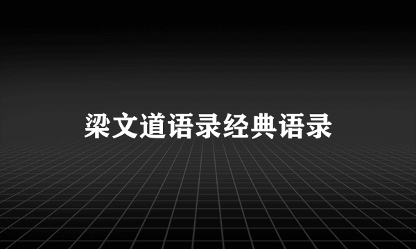 梁文道语录经典语录