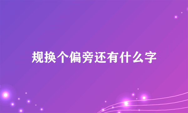规换个偏旁还有什么字