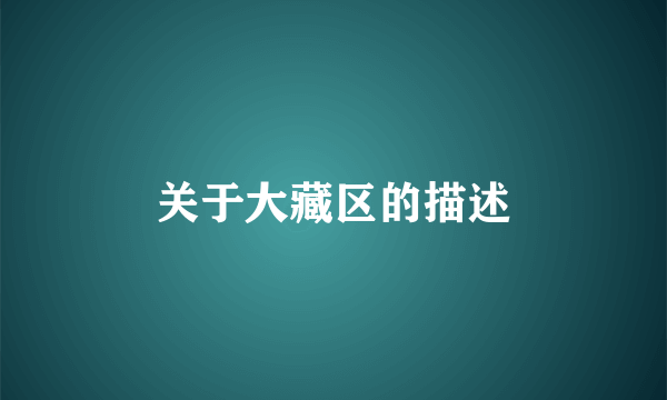 关于大藏区的描述