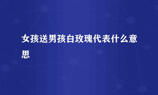 女孩送男孩白玫瑰代表什么意思