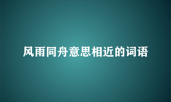 风雨同舟意思相近的词语