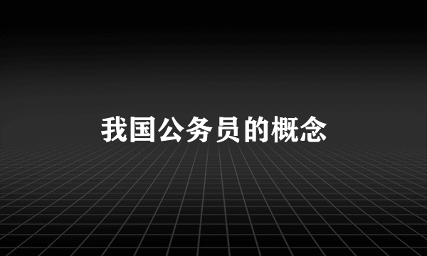 我国公务员的概念